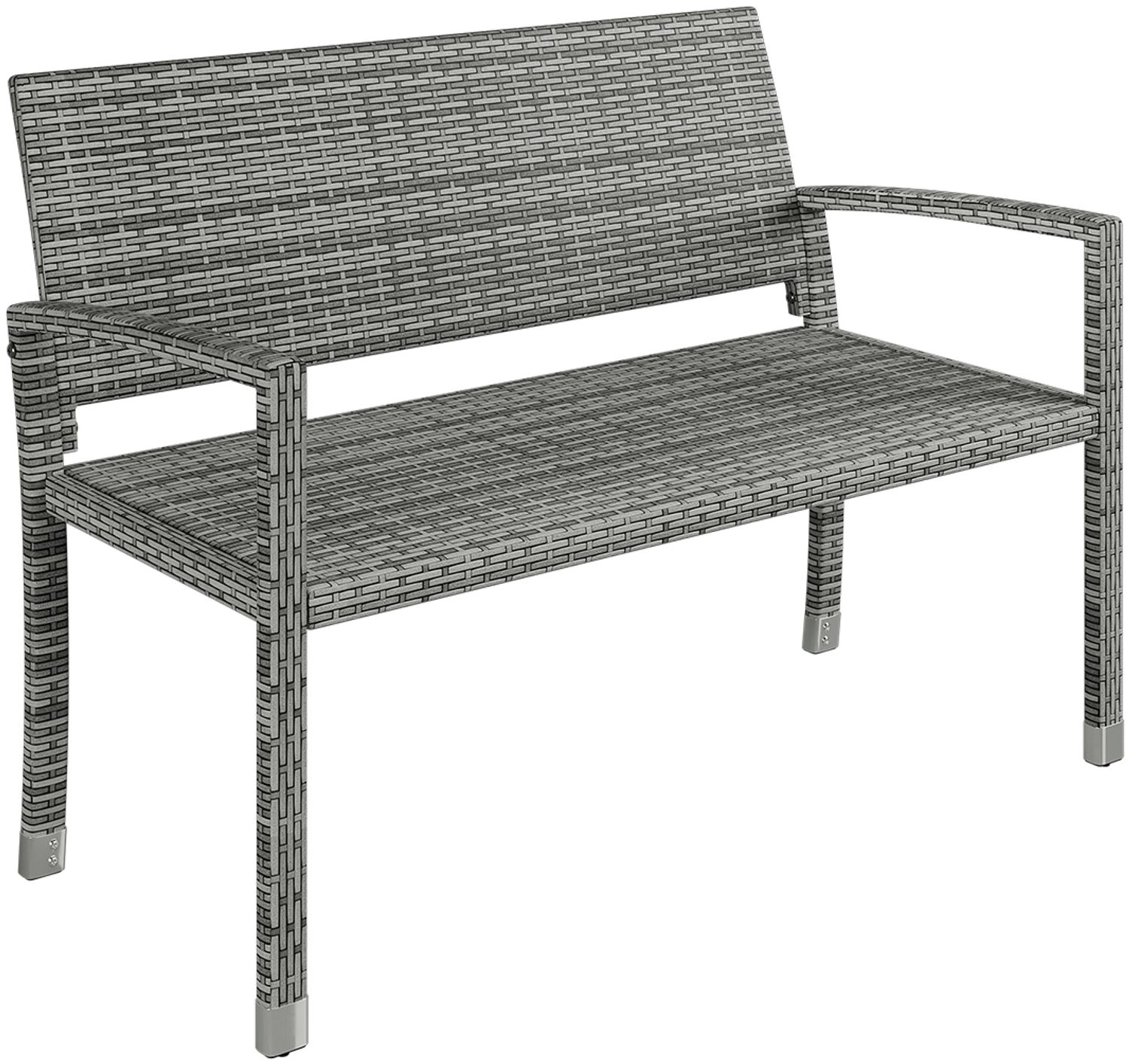 STEELSØN 'Mirador' Polyrattan Bank 2 Sitzer, grau-meliert, 120 cm, wetterfest & UV-beständig, Outdoor Sitzbank, Gartenbank bis 320 kg belastbar Bild 1