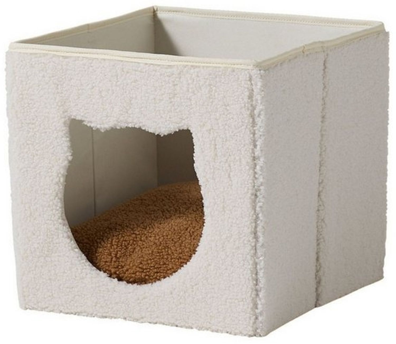 vertbaudet Tierkorb Katzenkorb aus Teddy-Stoff FAMILY Bild 1