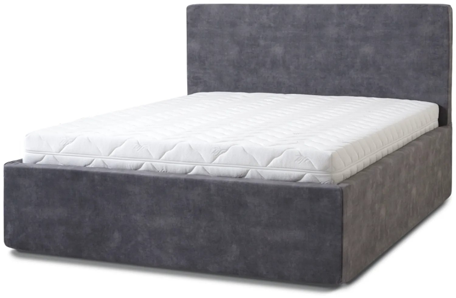 Letti ModerniPolsterbett Puro Grande 160x200 Plüsch Ash Warm Gray – Eleganz, Komfort & großzügiger Stauraum - 160x200 Bild 1