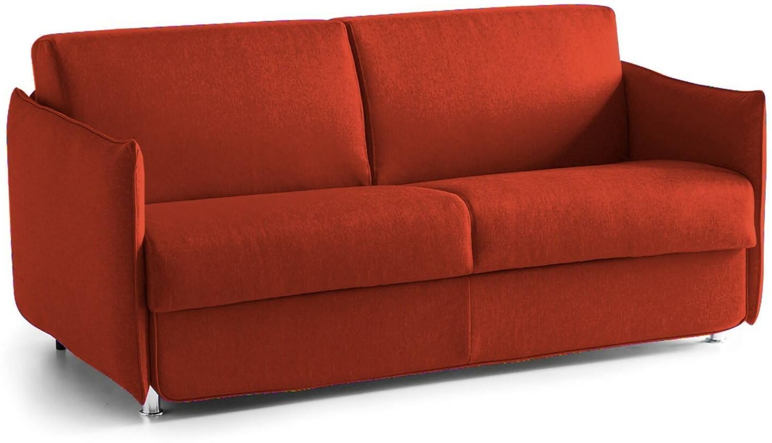 Dmora 2-Sitzer festes Sofa Monleale, Lineares Sofa für Wohnzimmer, gepolstert, abnehmbarer Bezug, 100 % Made in Italy-Qualität, 160x95 h90 cm, Orange Bild 1