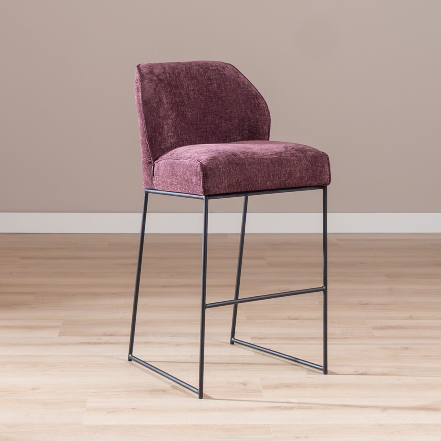 Bronx71 Barhocker Momo Chenille Lila 85 cm Bild 1