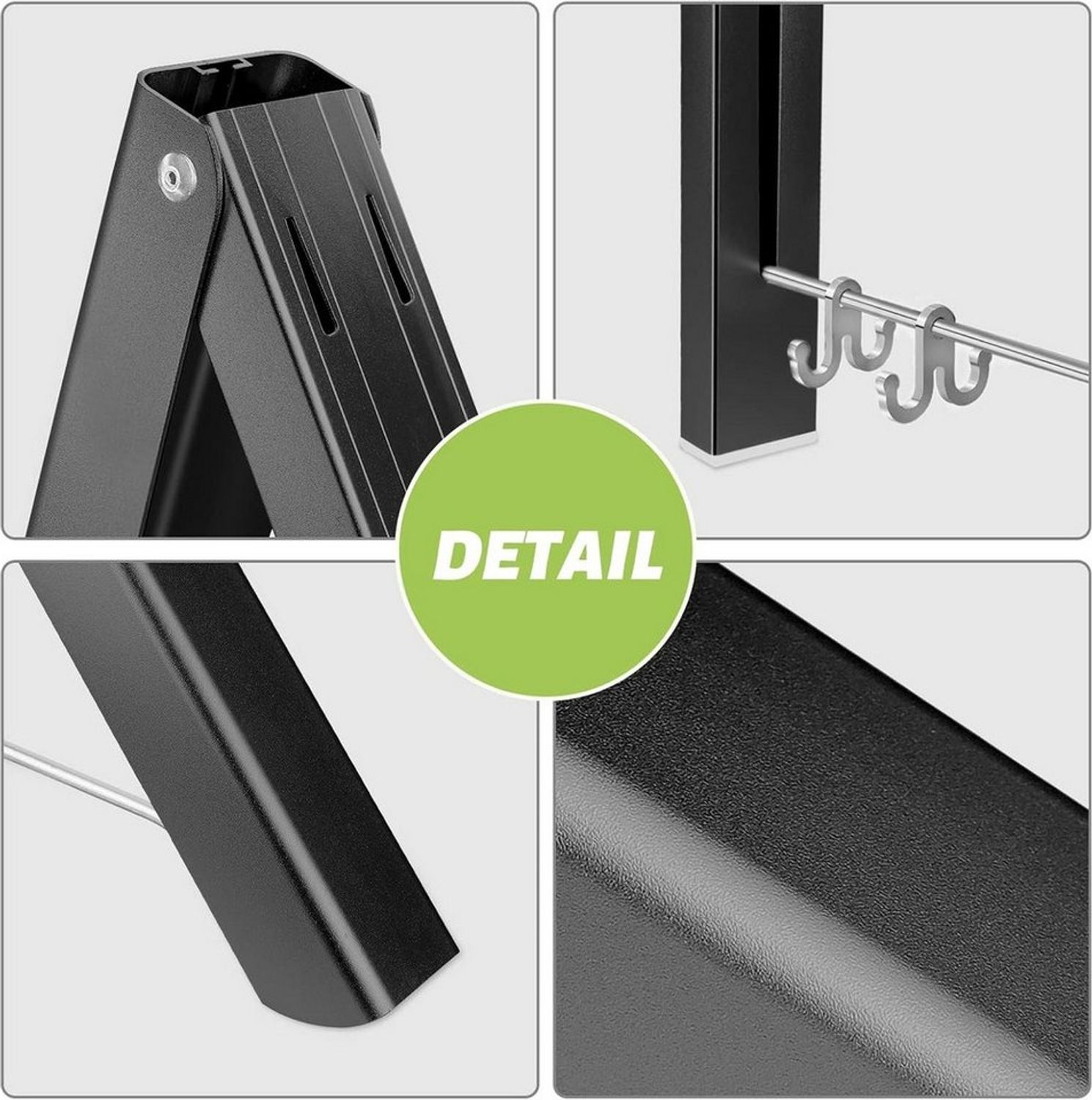 TUWENA Wäscheständer Wand Klappbar, Kleiderbügel Kleiderlüfter Wandgarderobe Kleiderständer, Haken Halter für Schlafzimmer, Badezimmer, Balkon Bild 1