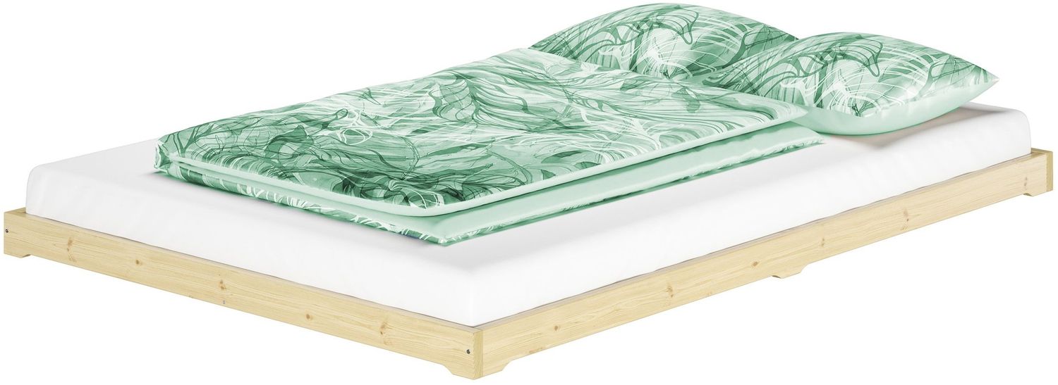 Niedrigbett unbehandeltes Holz 140x200 Fichte Tanne V-60.47N-14ohne Zubehör Bild 1