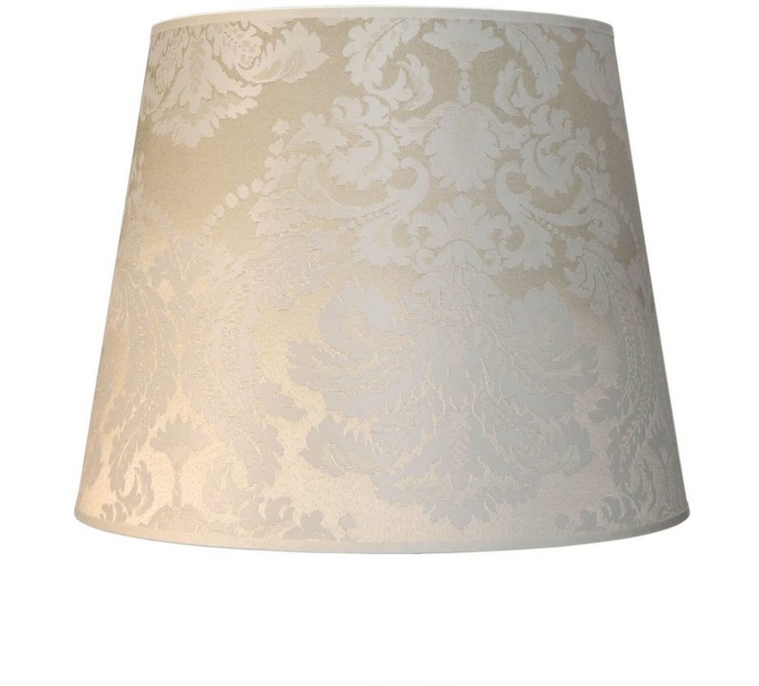Licht-Erlebnisse Lampenschirm WILLOW, Stoffschirm konisch Ø 38 cm für Stehlampe E27 in Creme glänzend Bild 1