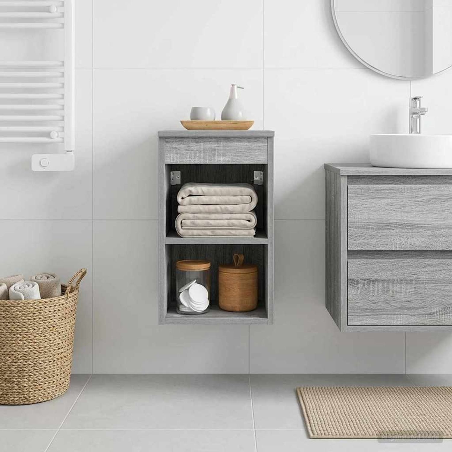 vidaXL Badezimmerschrank Inzwischen Grau Sonoma 30 x 35 x 50 cm 890339 Bild 1