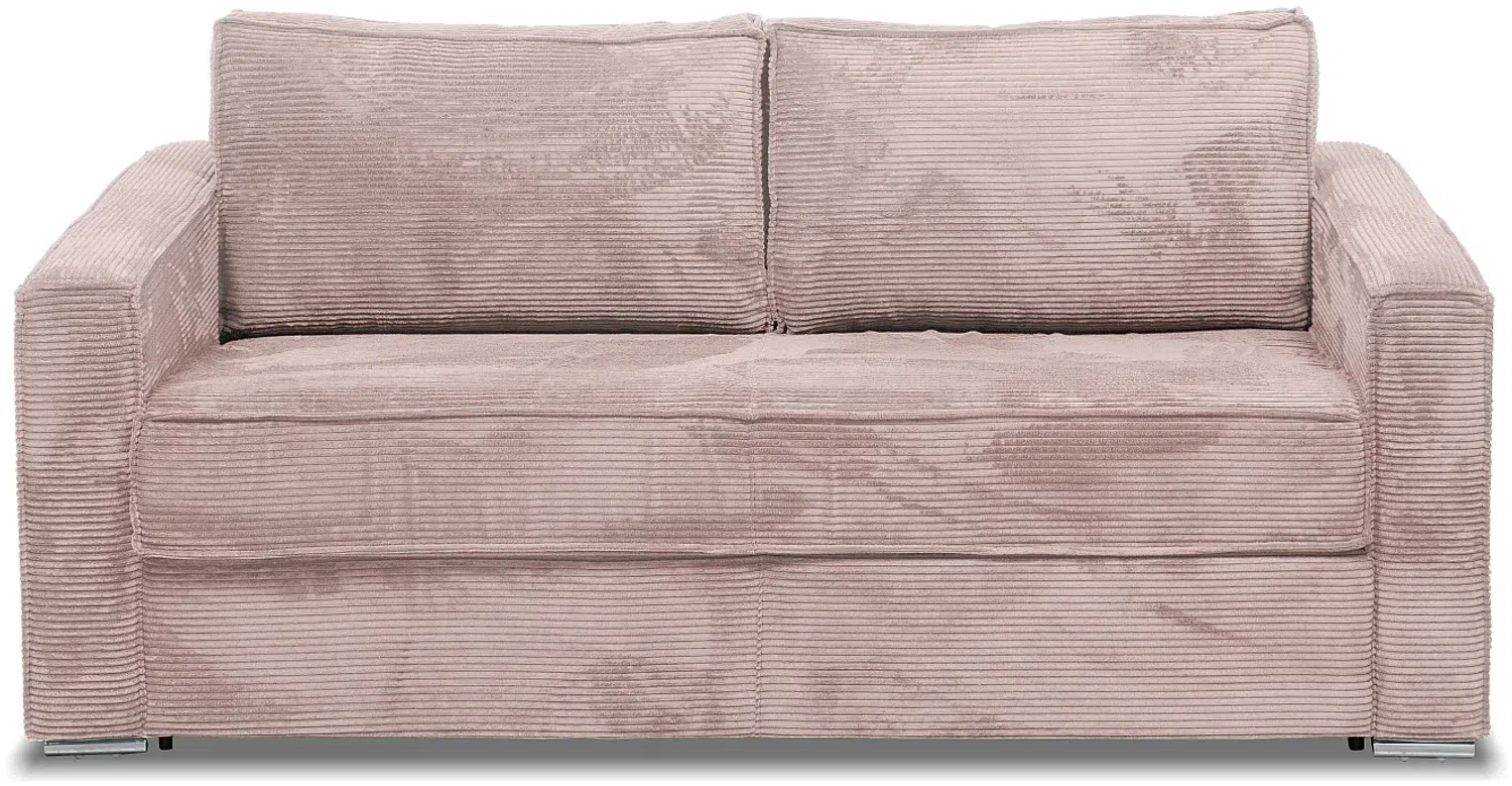 Vente-unique - LORETO Sofa SamtStoff Puderrosa - B 223 cm95 cm x H 90 cm x L 215 cm Bild 1