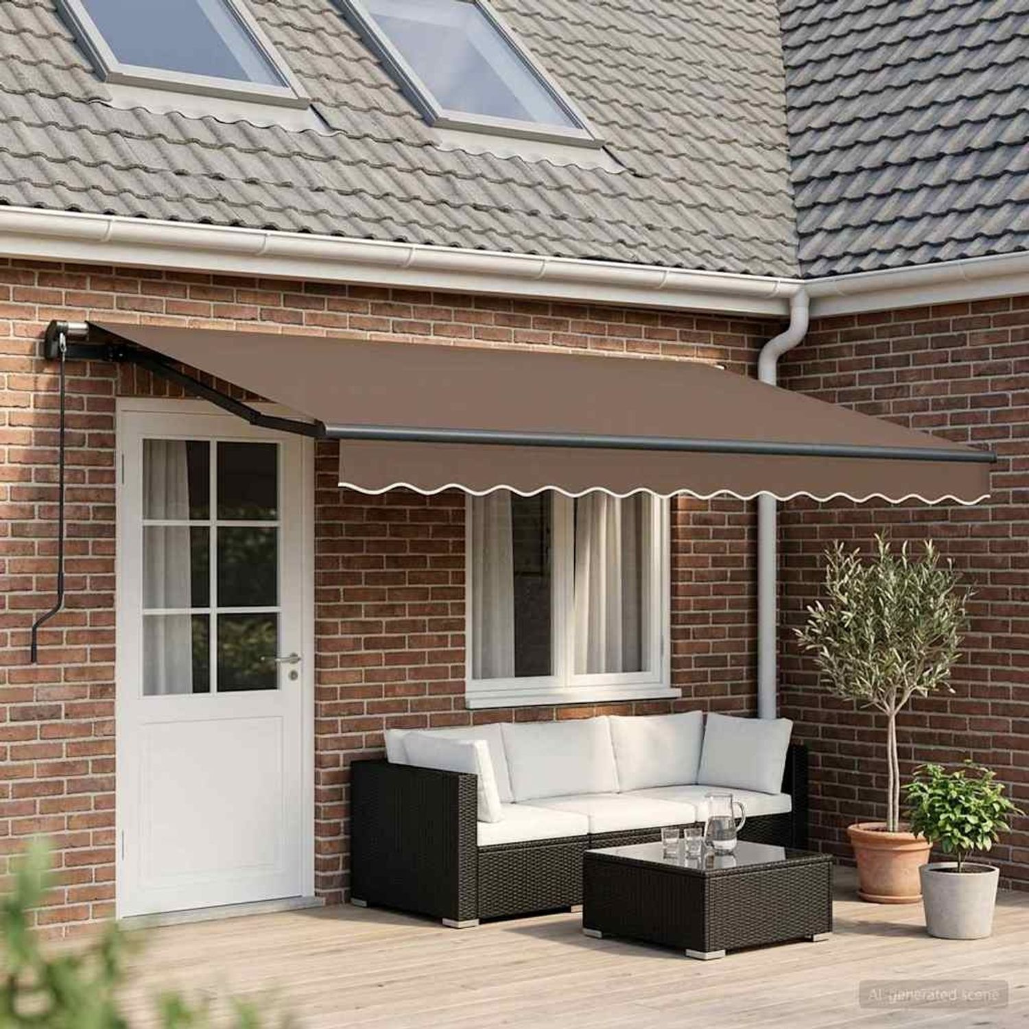 vidaXL Ausziehbare Markise Taupe 500 x 300 cm Polyester und Aluminium 3426335 Bild 1