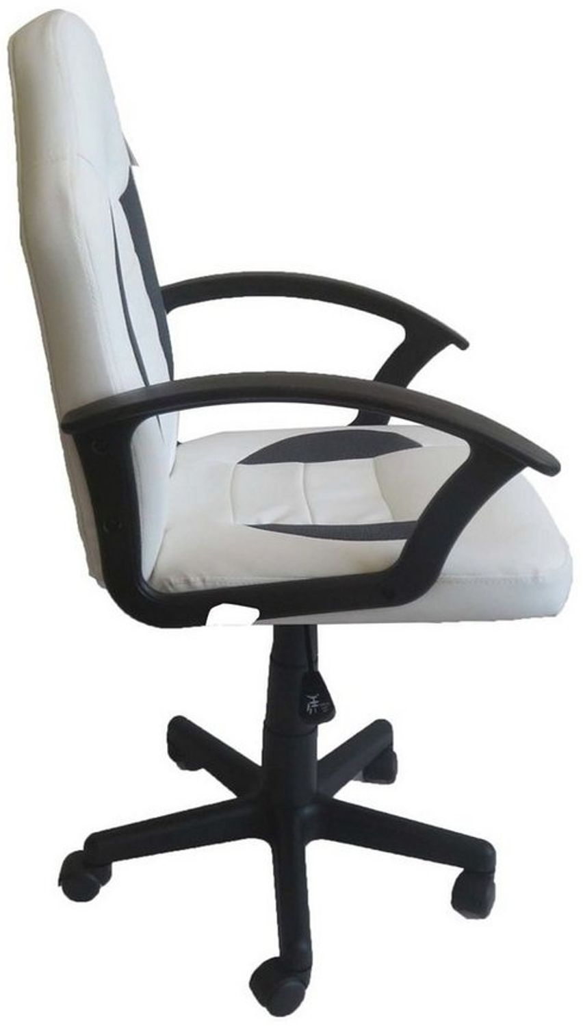 HTI-Line 'Daytona' Drehstuhl, Kunstelder/ Stoff Weiß, 53 x 58 x 91-103 cm Bild 1