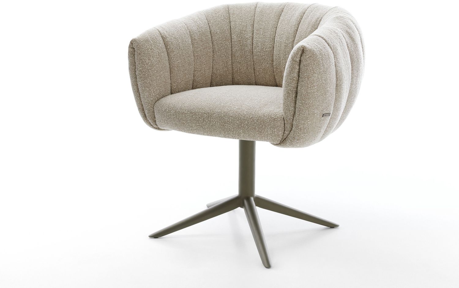 Drehstuhl Jada-Flex Webstoff Soft Beige Fußkreuz Effektfinish Titan 360° drehbar Wippfunktion Taschenfederkern Bild 1