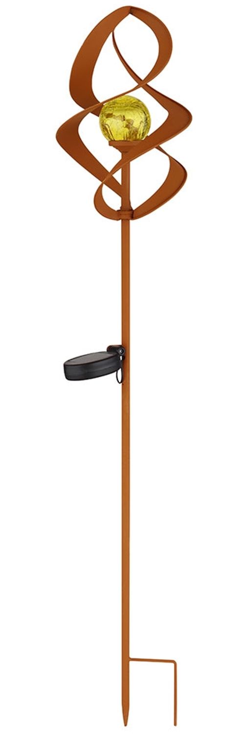 LED Solarleuchte, IP44, Erdspitz, Akku, rostfarben, H 90cm Bild 1