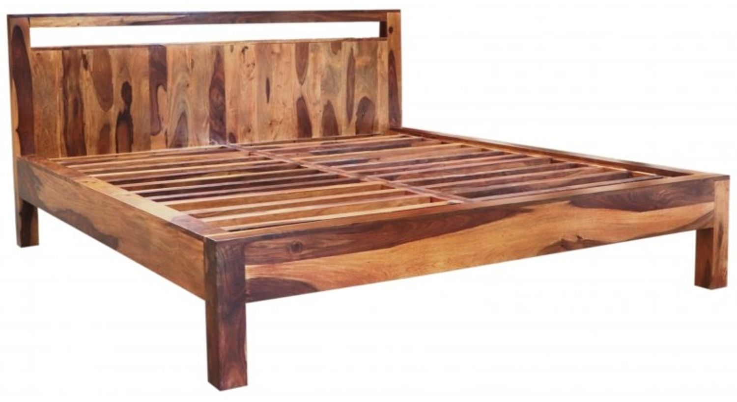 Bett Amba 160x200 aus indischem Sheesham-Massivholz Bild 1