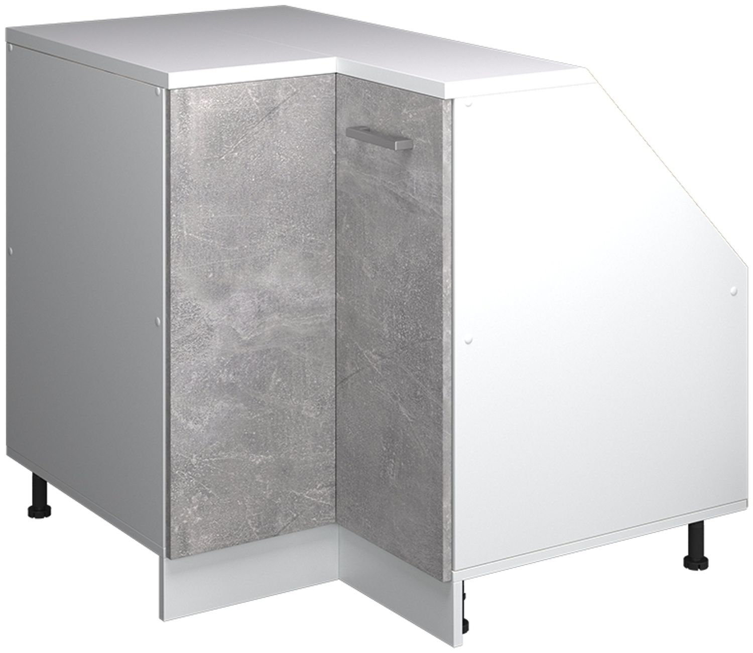 Dachschrägenschrank Eckschrank Rion Beton 75.6x81.6 cm mit 1 Tür, Schrankkorpus 60 cm Tiefe Vicco Bild 1