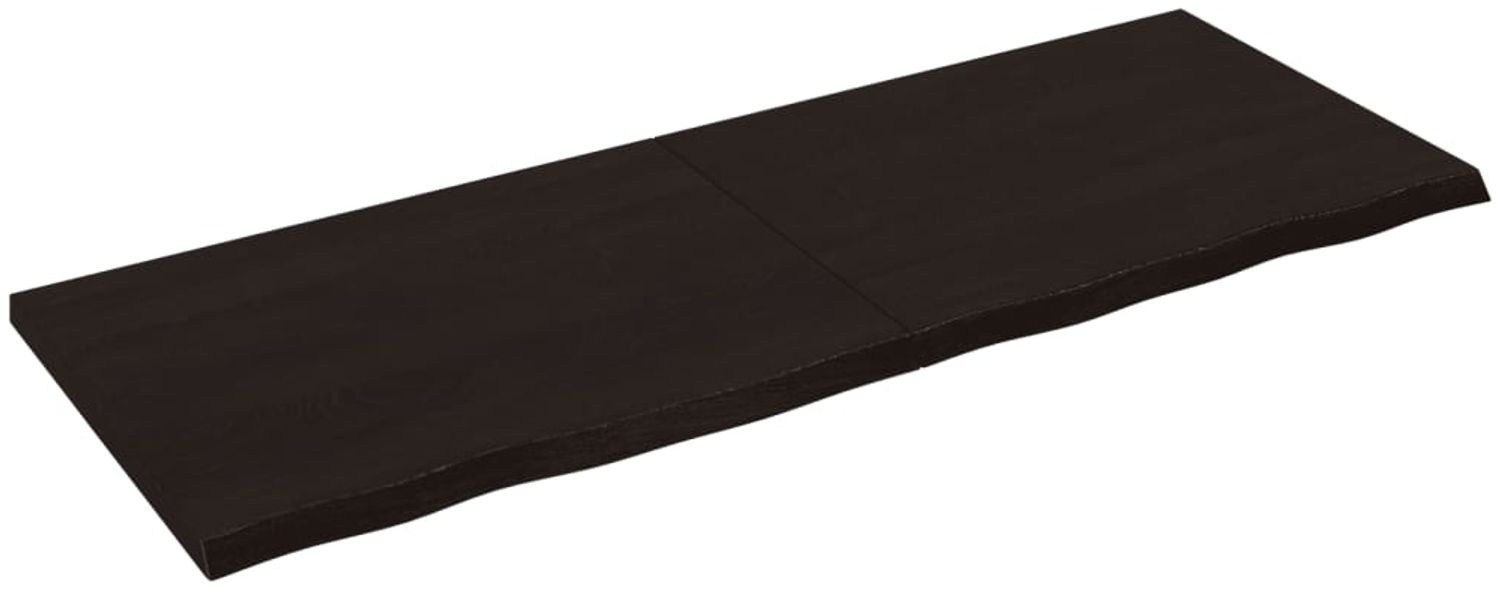 vidaXL Wandregal Dunkelbraun 160x60x(2-4)cm Massivholz Eiche Behandelt 363834 Bild 1