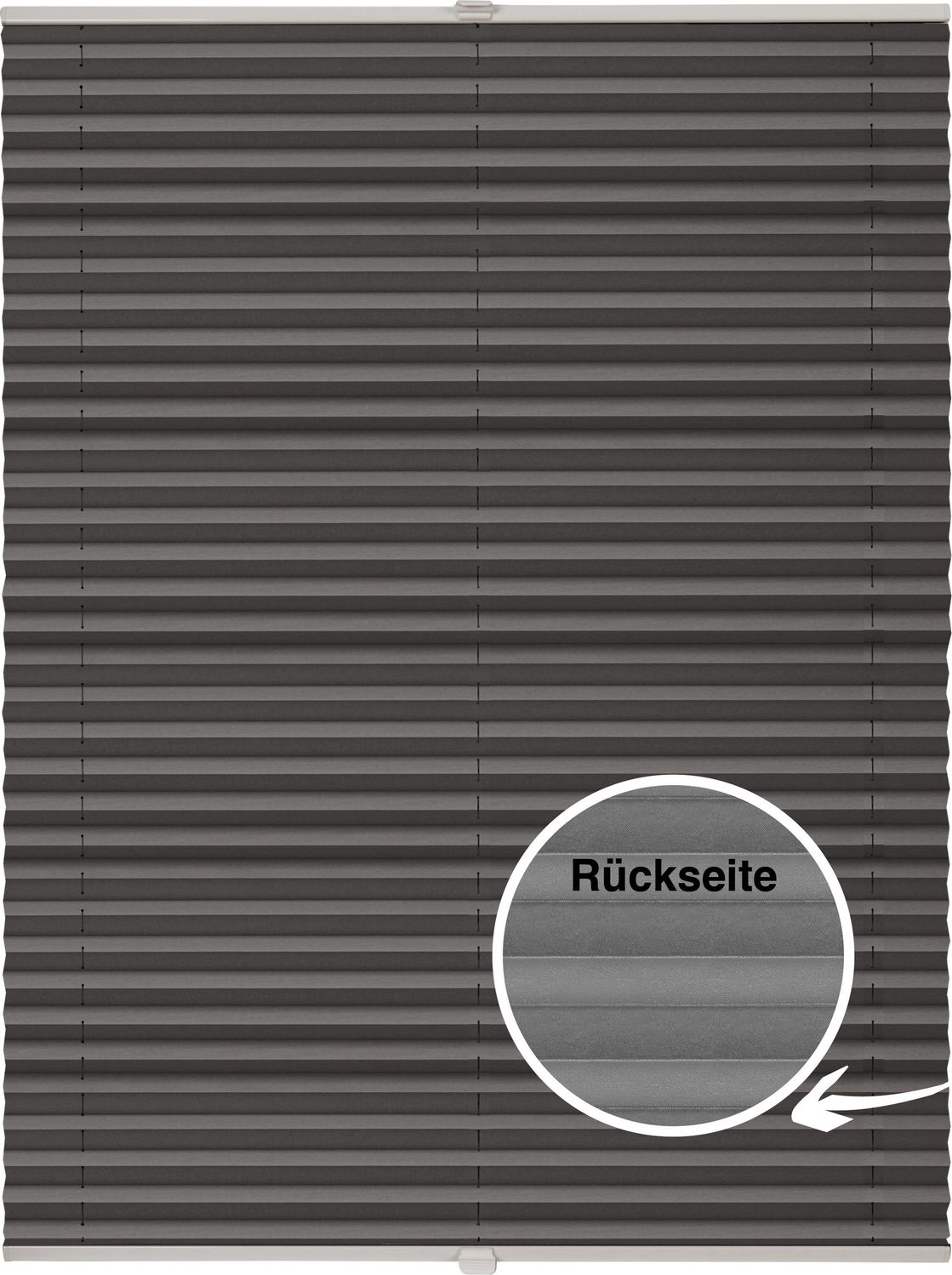 ondeco Plissee Thermo für Fenster innen, Montage in Glasleiste mit Spannschuh, Sonnenschutz-Rollo, Lichtschutz und blickdicht, leichte Verdunkelung, Dunkelgrau, B): 41-50 cm, H): 101-150 cm Bild 1