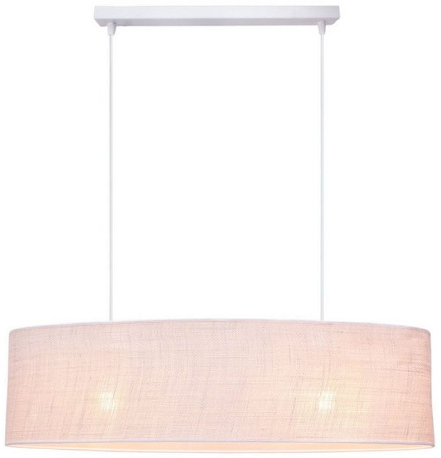 Licht-Erlebnisse Pendelleuchte FITUK, ohne Leuchtmittel, Metall Stoff E27 H: max. 100 cm Weiß 2-flammig länglich Modern Bild 1