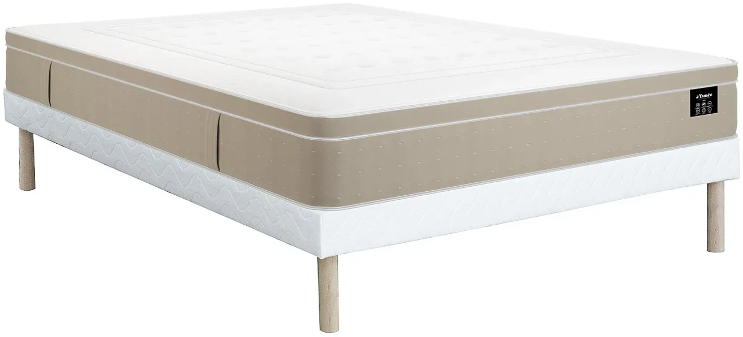 Vente-unique - CIREVA Mattress and bed base set Stoff Weiß - B 160 cm x H 31 cm x L 200 cm Bild 1