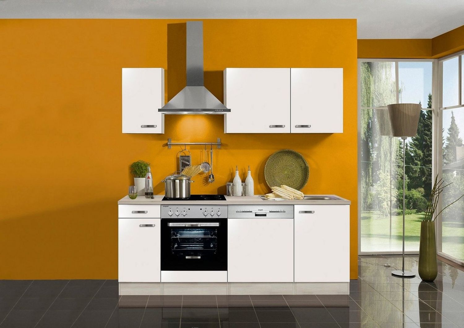 OPTIFIT Küchenzeile Faro, Breite 210 cm, wahlweise mit E-Geräten, mit Arbeitsplatte Bild 1