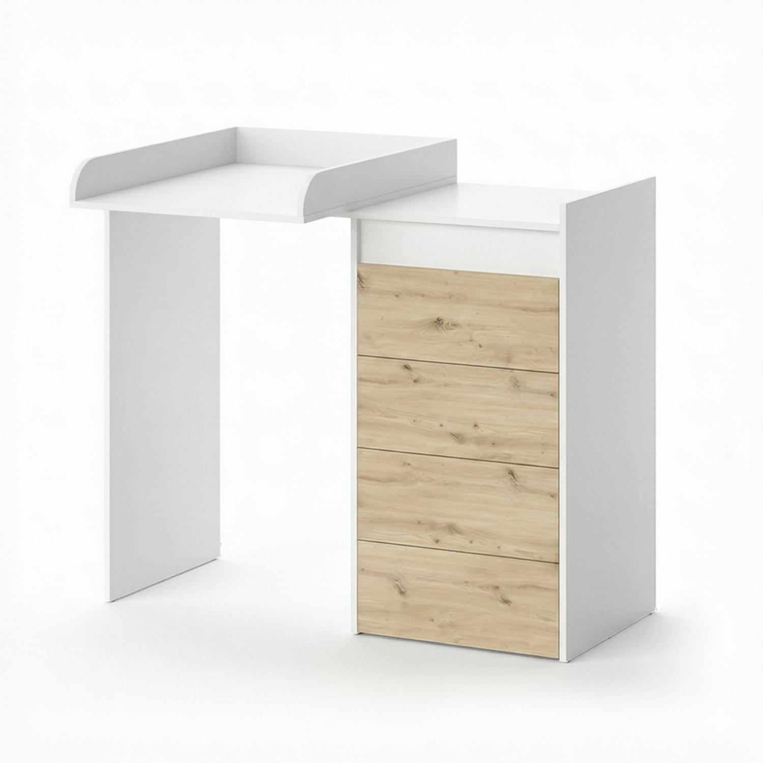 Waschmaschinenschrank Alf Weiß 116 x 98 cm mit 4 Schubladen Vicco Bild 1