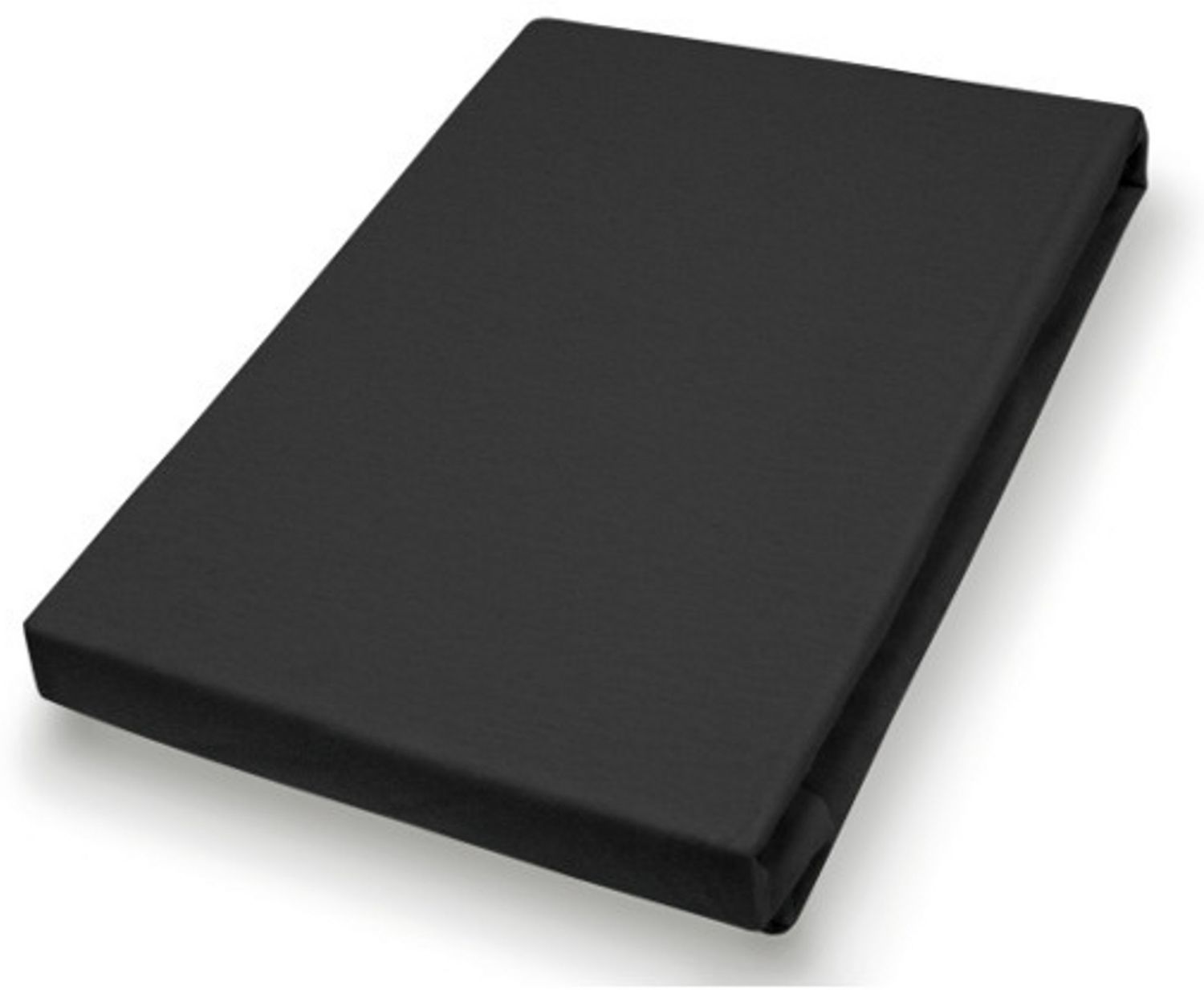 Hahn Haustextilien Jersey-Spannlaken Basic Größe 90-100x200 cm Farbe schwarz Bild 1