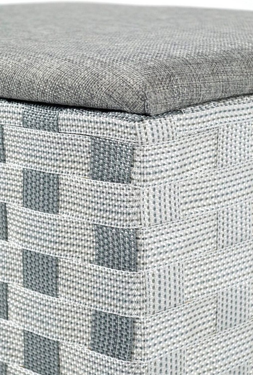 Kobolo Wäschekorb Wäschebehälter - Nylon - weiß-grau - 44x32x52cm Bild 1