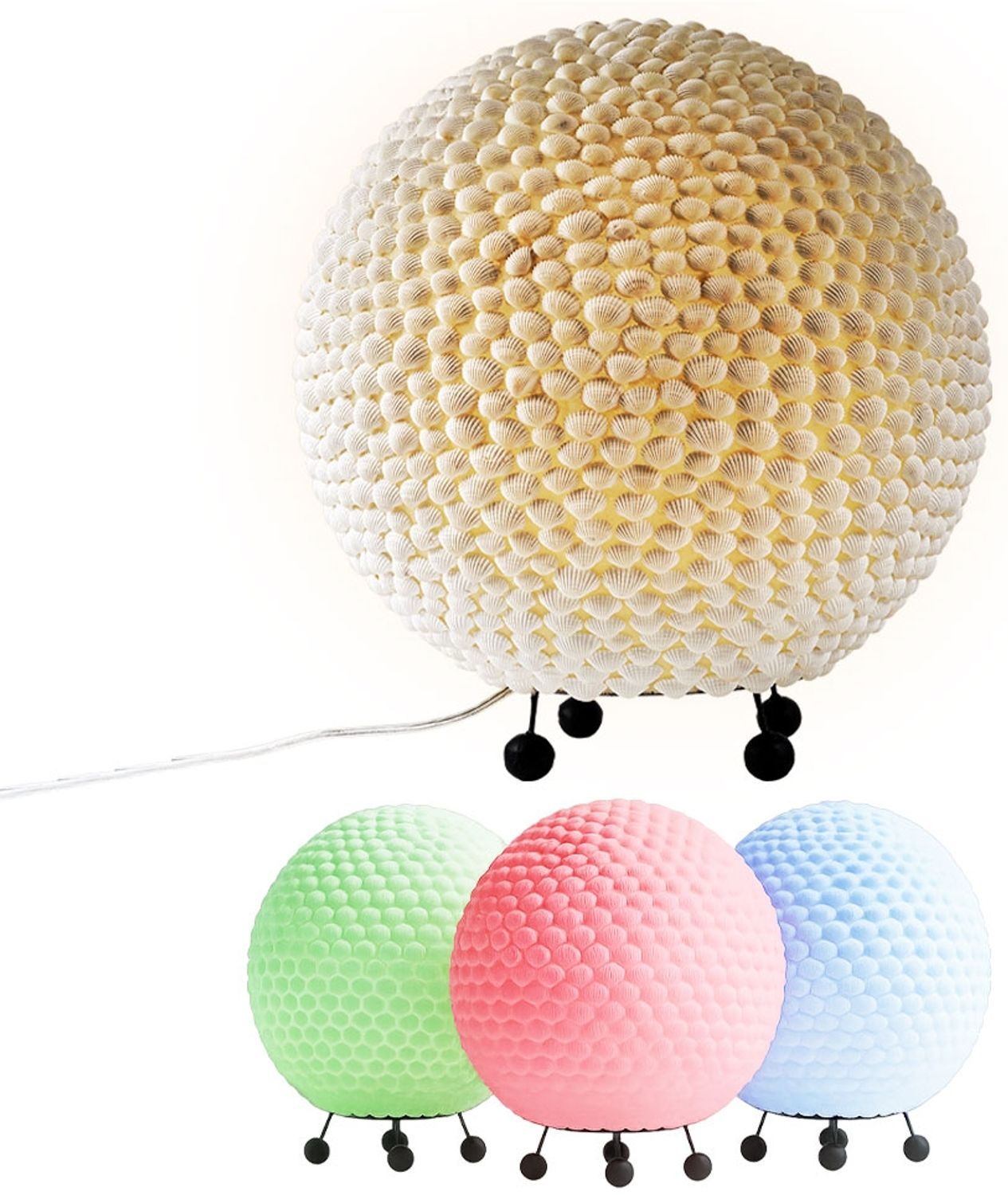 RGB LED Kugel Tischleuchte mit Muscheln verziert, 25 cm, BALI Bild 1