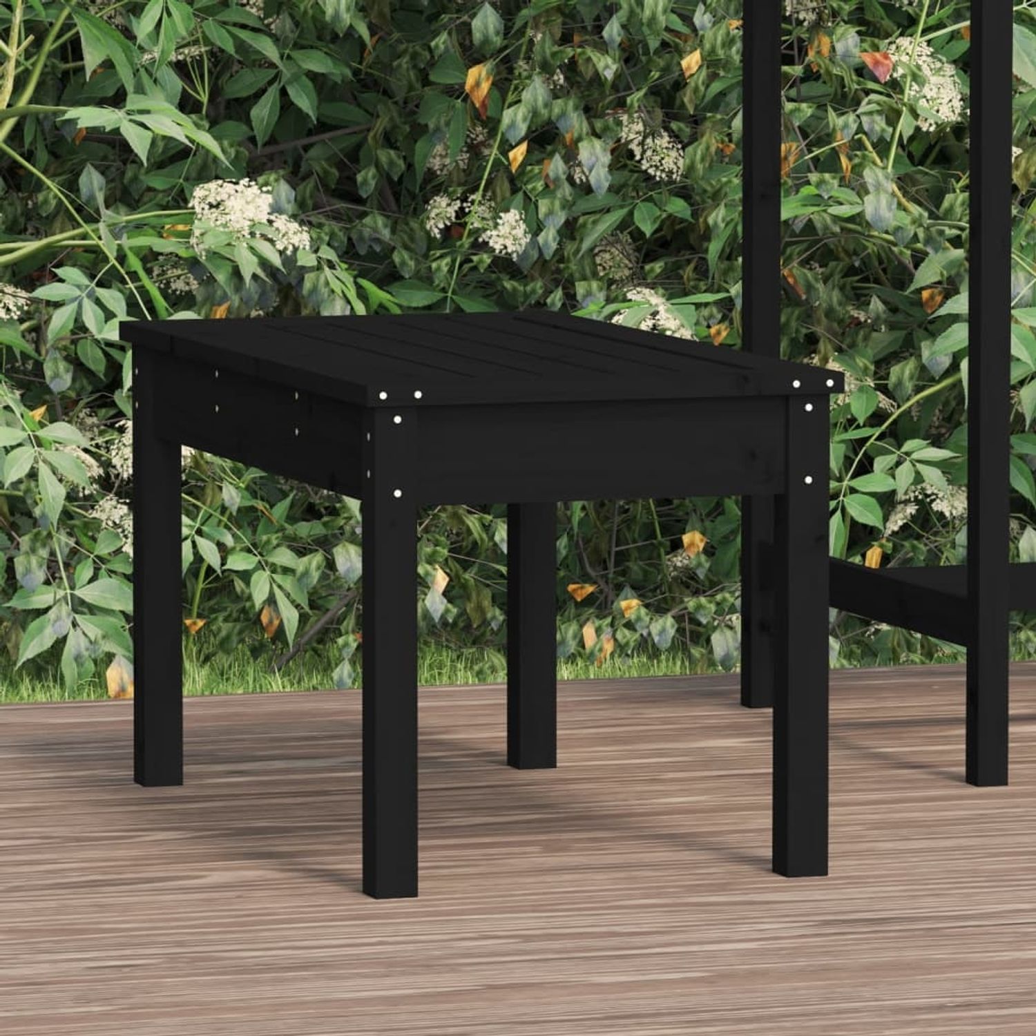 vidaXL Gartenbank Schwarz 80x44x45 cm Massivholz Kiefer 824001 Bild 1