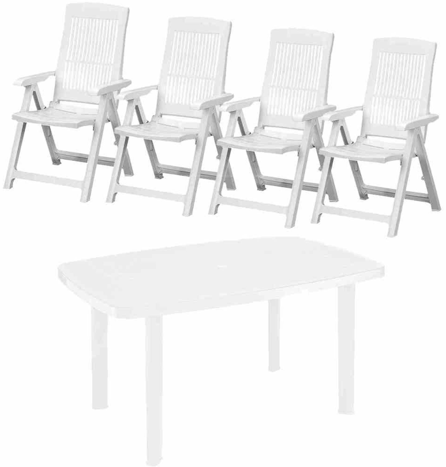 Tampa+Faro SET 4 x Klappsessel, 1 x Faro Tisch 140 x 90 cm Bild 1