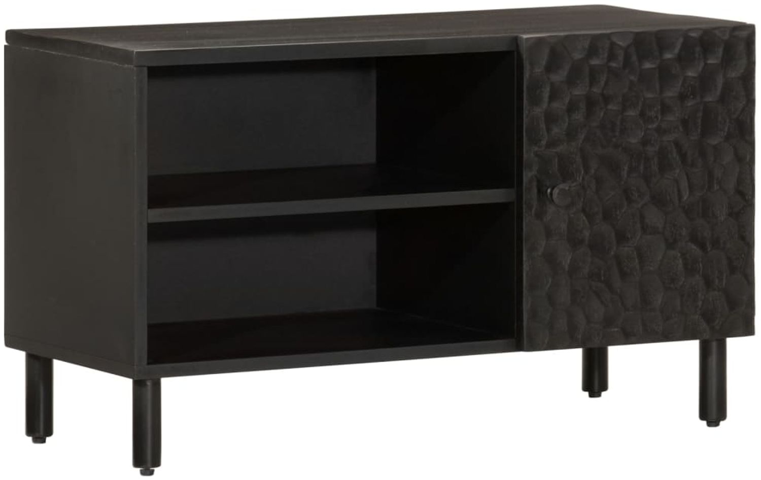 vidaXL TV-Schrank Schwarz 80x31x46 cm Massivholz Mango 356834 Bild 1