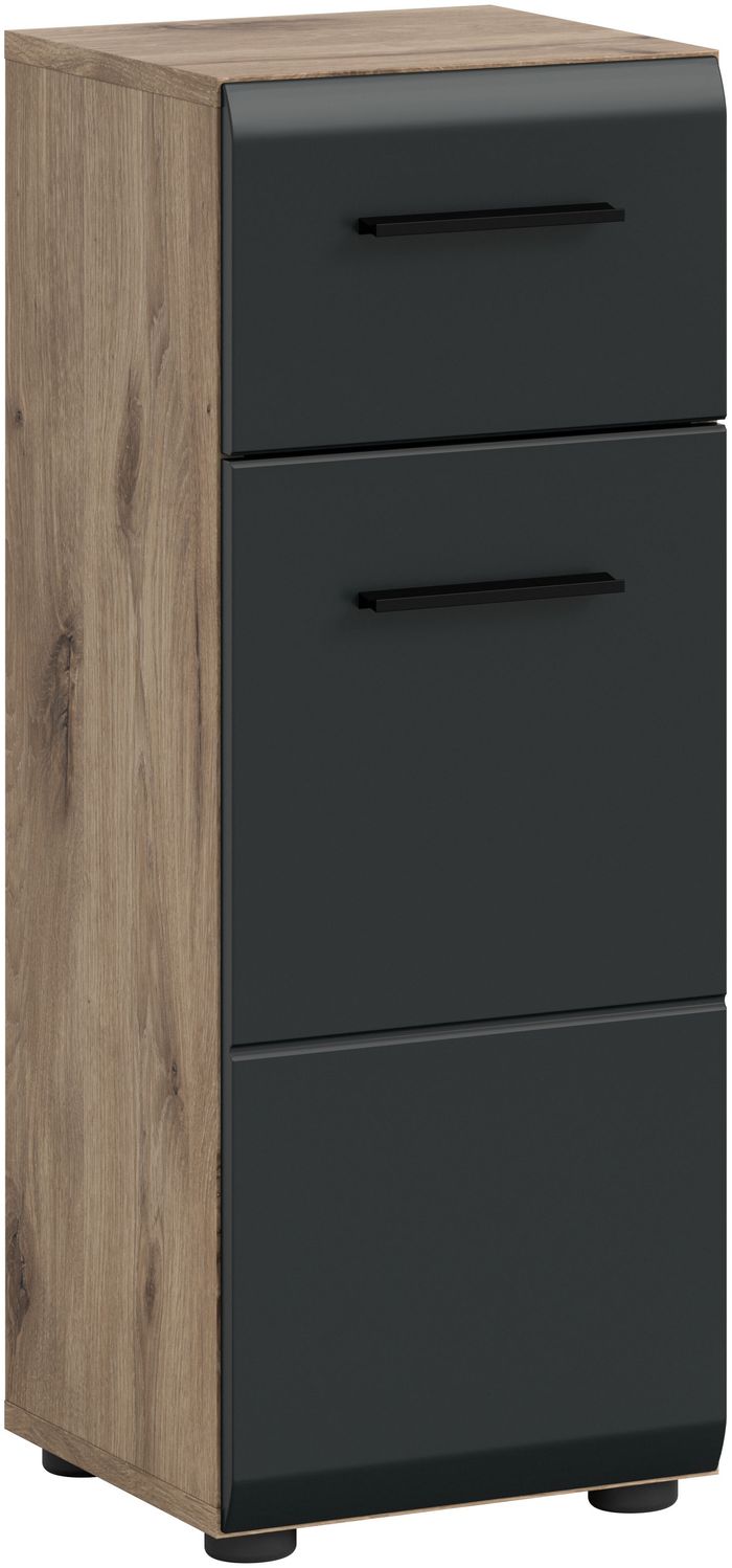 Standschrank (B/H/T: 30x80x30 cm) in schwarz matt und Nox Oak Nachbildung Bild 1