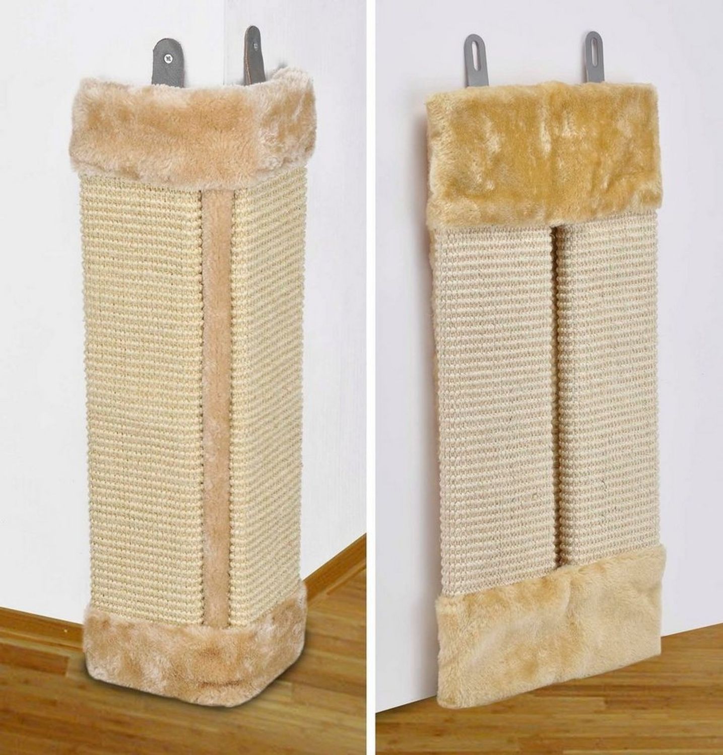 Haushalt International Kratzbrett Katzenkratzbrett aus Natursisal mit Plüsch, (1-tlg) Bild 1