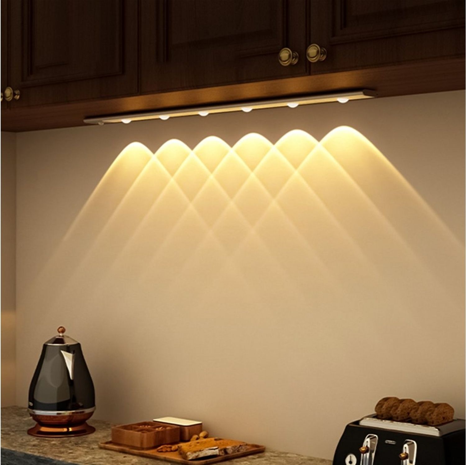 proventa LED Unterbauleuchte Akku LED-Unterbauleuchte, LED, Bewegungssensor dimmbar 68cm 1,5W USB-C RGB warmweiß Bild 1