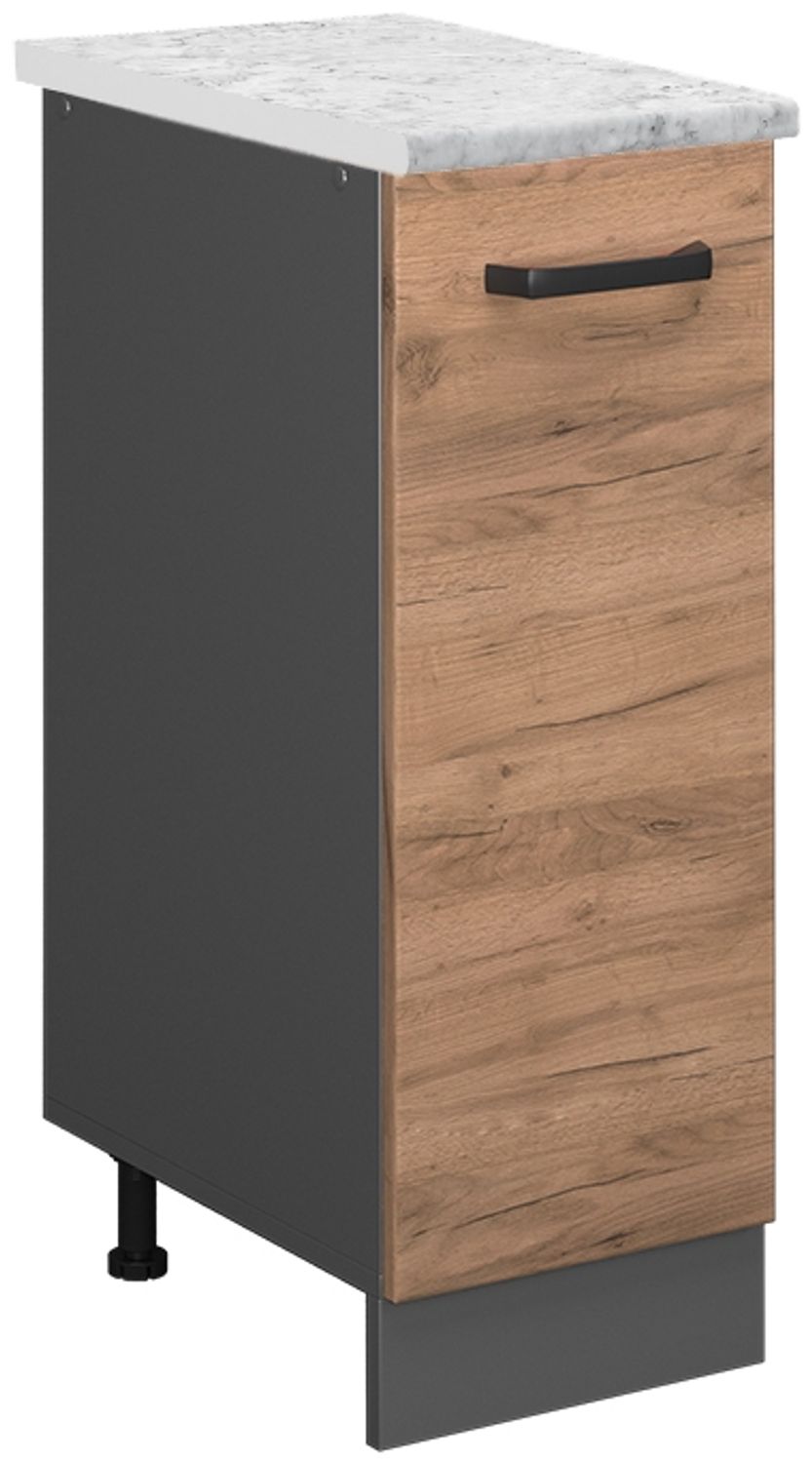 Apothekerschrank R-Line Goldkraft Eiche 30 cm AP Marmor Vicco Bild 1