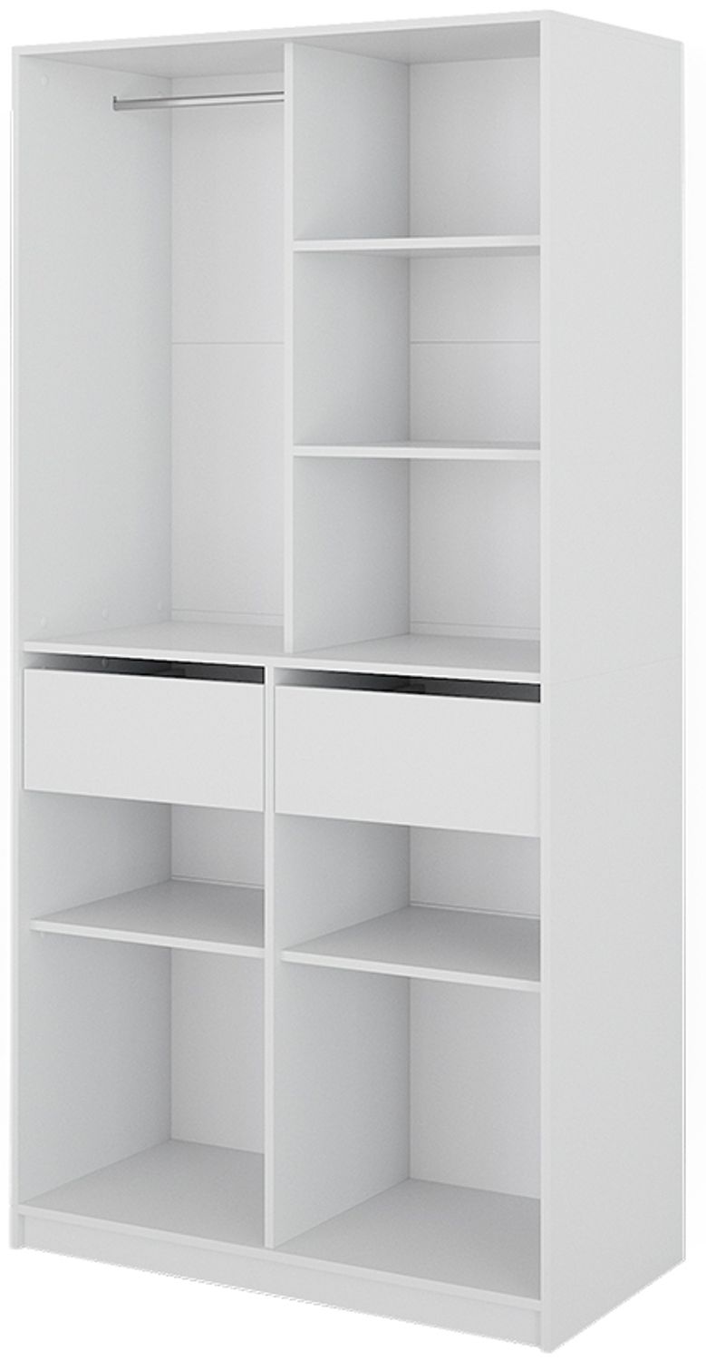 Kleiderschrank Elmo Weiß 100 x 200 cm mit 2 Schubladen Vicco Bild 1