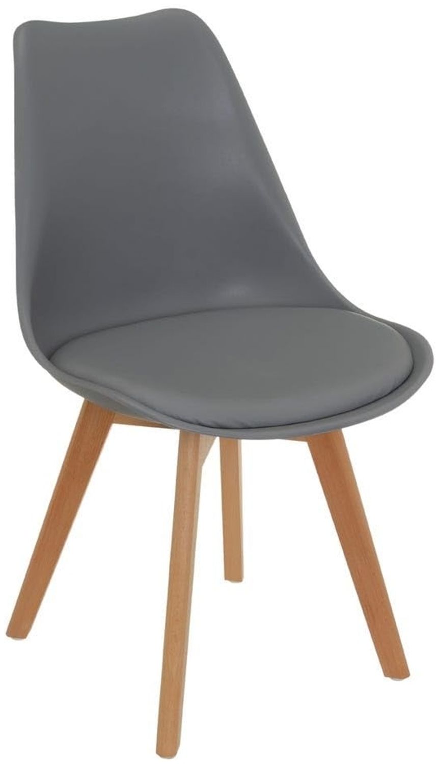 Set mit 4 Stühlen aus PP und Holz in Grau und Natur Bild 1