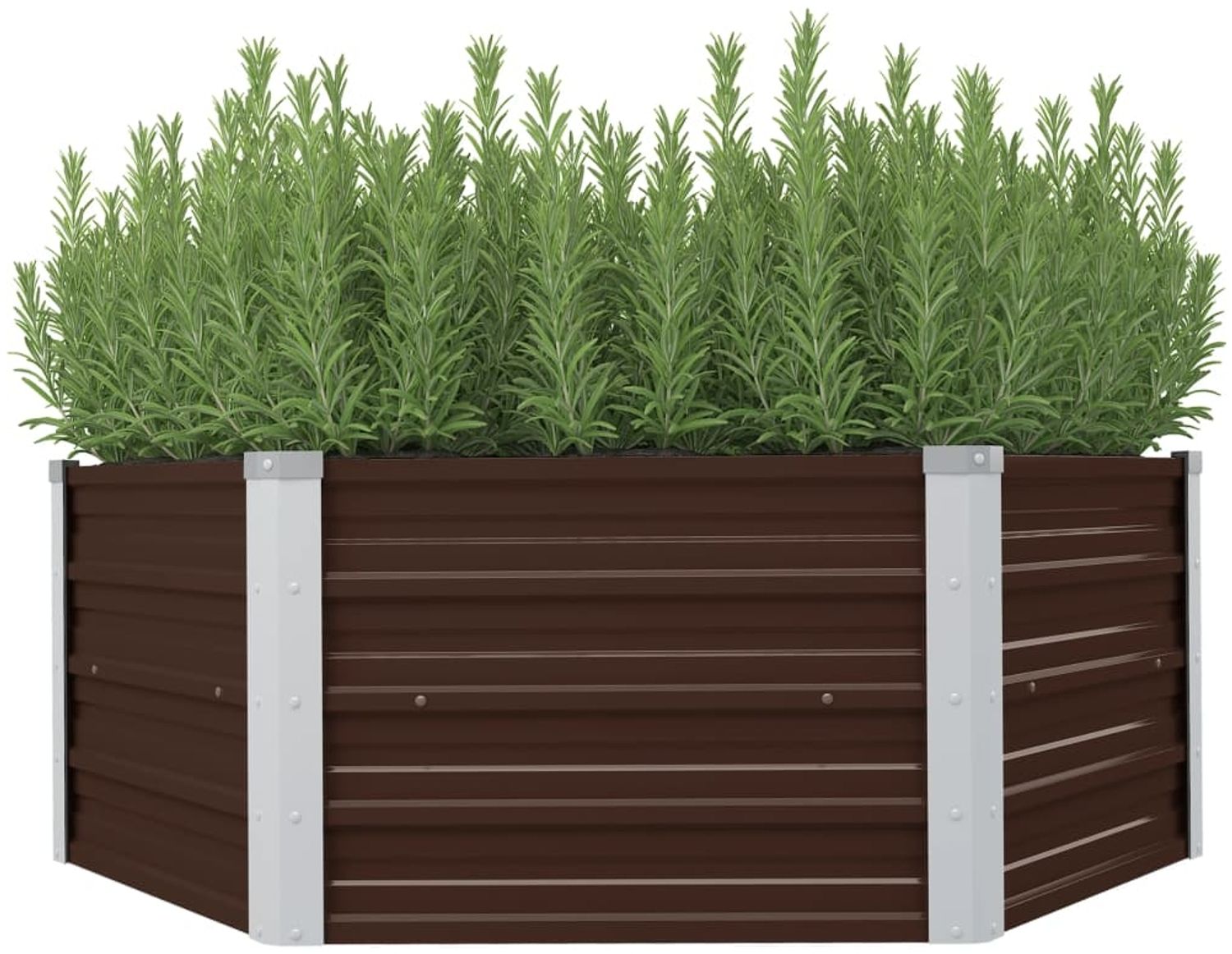 vidaXL Hochbeet Braun 129 x 129 x 45 cm Verzinkter Stahl 45710 Bild 1