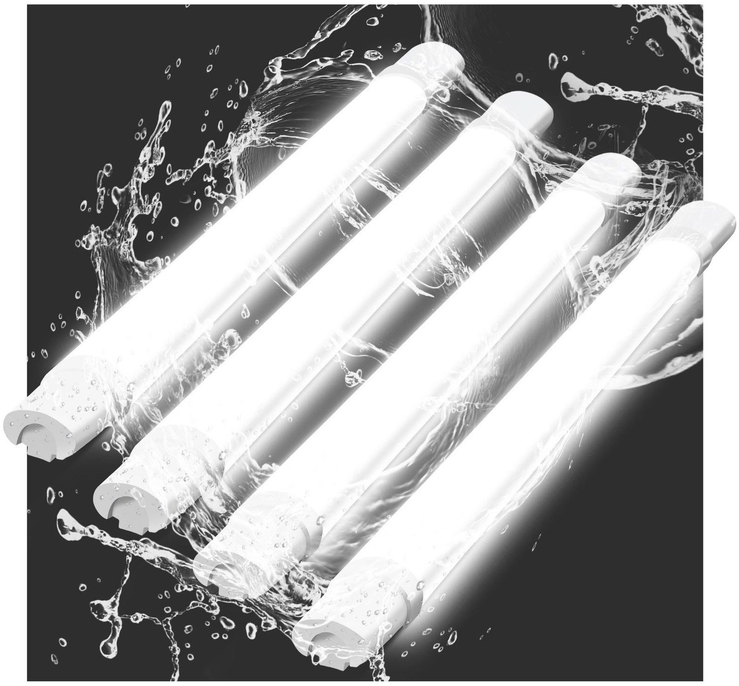 ZMH Deckenleuchte LED Feuchtraumleuchte 90CM -Deckenlampe Led Röhre 24W 3000LM Kellerlampe IP65 Wasserfest 5000K Werkstattlampe Wannenleuchte Feuchtraumlampe für Wohnzimer Büro Küche Garage , 4ER Bild 1