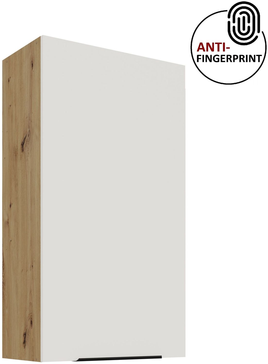 Küchen Hängeschrank 60 cm - Höhe 90 cm ARIA Weiss ultra matt + Eiche Artisan matt, hochwertige Fronten mit Anti Fingerprint Beschichtung Küchenzeile Küchenblock Bild 1