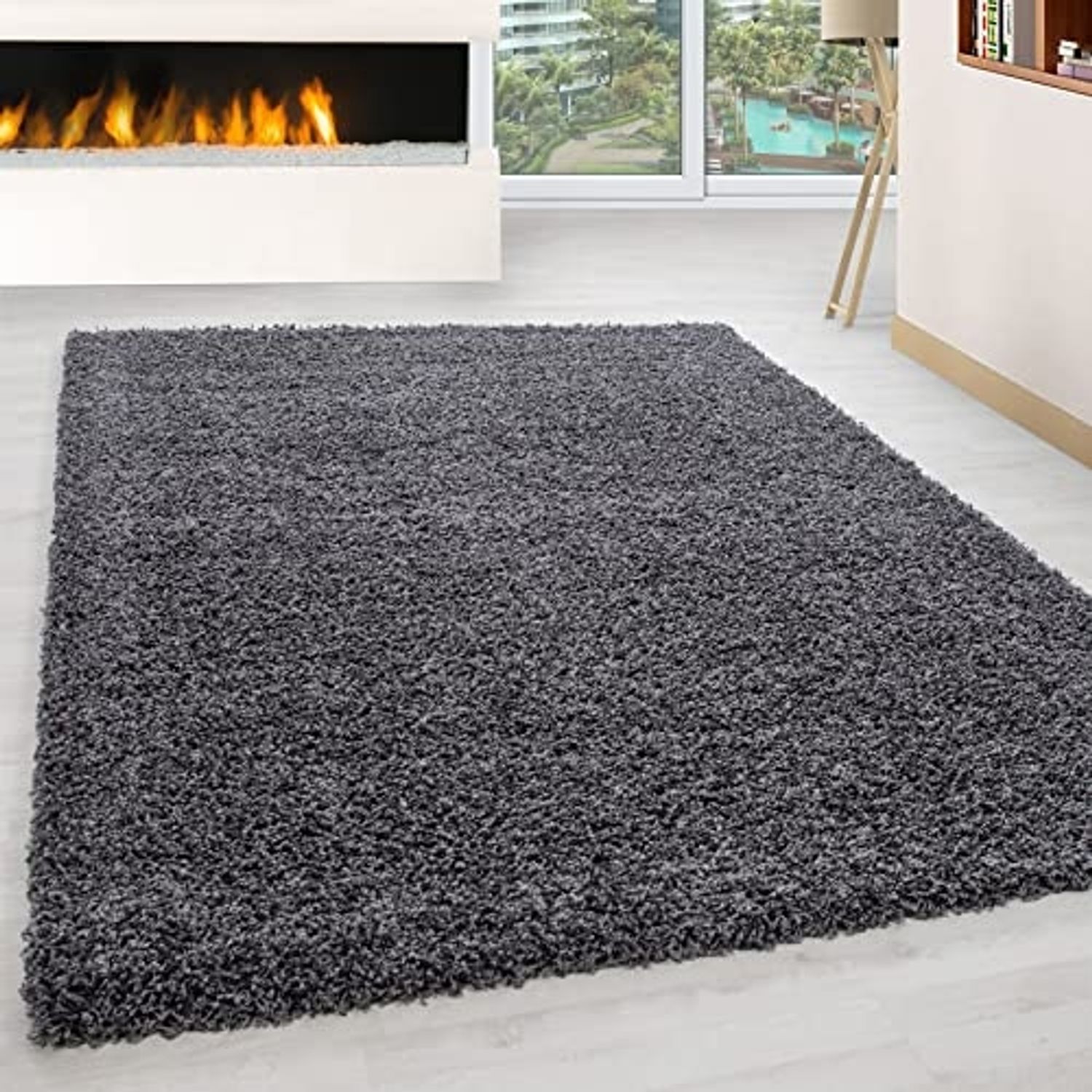 Shaggy Teppich LIFE GREY 140 X 200cm Rechteck Bild 1