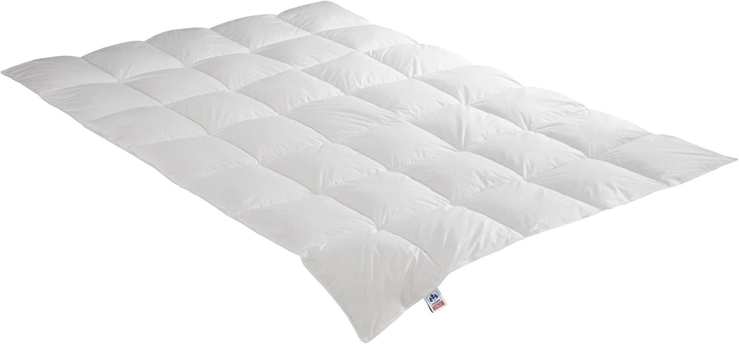 Irisette Daunendecke Edda medium mono Ganzjahresdecke, aus 100% Baumwolle 90% Daunen, 10% Federn mit Aufbewahrungstasche, 200x200 cm, weiß Bild 1