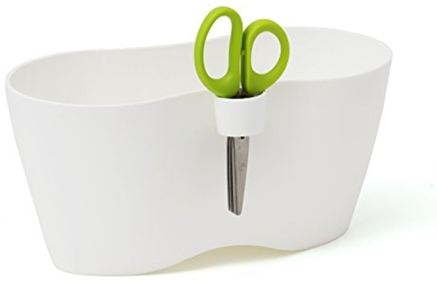 Kräutertopf weiß limes dublo mit Kräuterschere Blumentopf Pflanztopf Bild 1