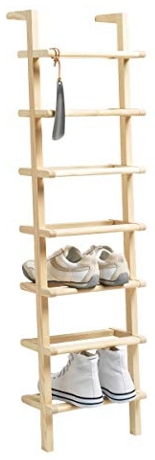 Schuhregal Lady long von Side by Side, Esche massiv unbehandelt Bild 1
