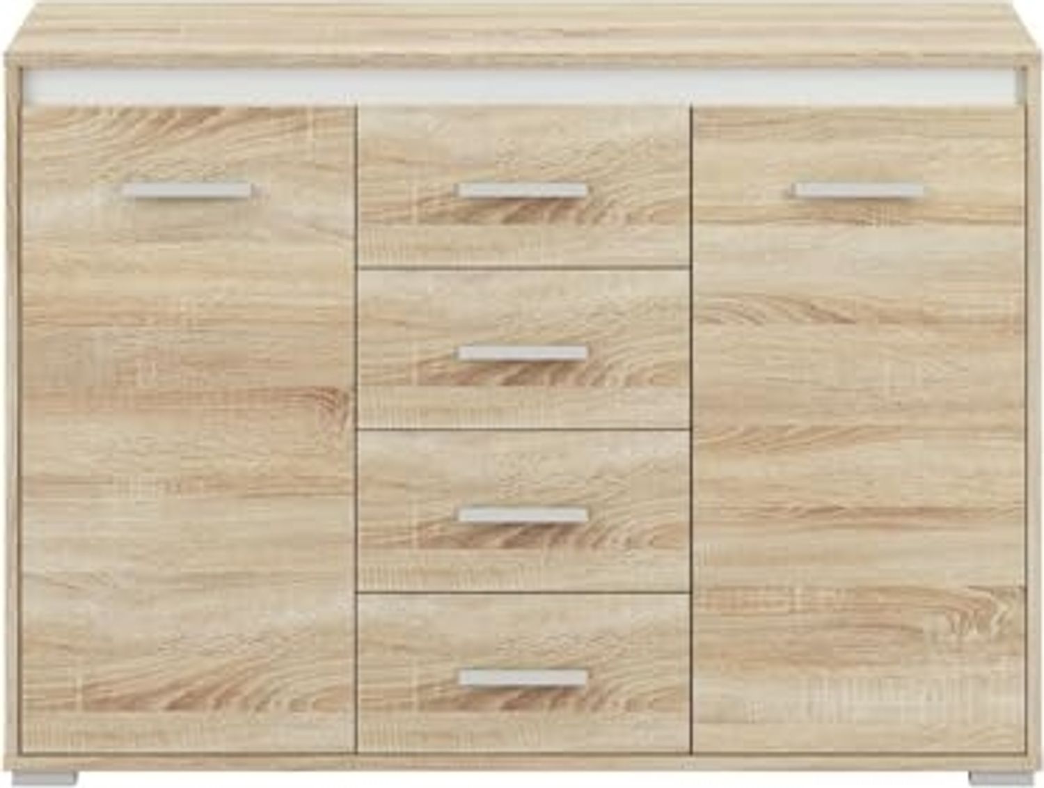 Kommode ""Avo"" Sideboard 120cm Sonoma Eiche weiß anthrazit Bild 1