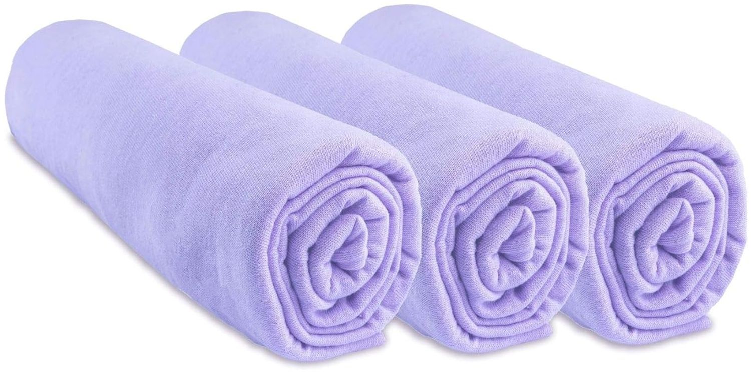 Spannbettlaken, Baumwolle, für Babybett, 70x140 – 8 Farben erhältlich, Violett Bild 1