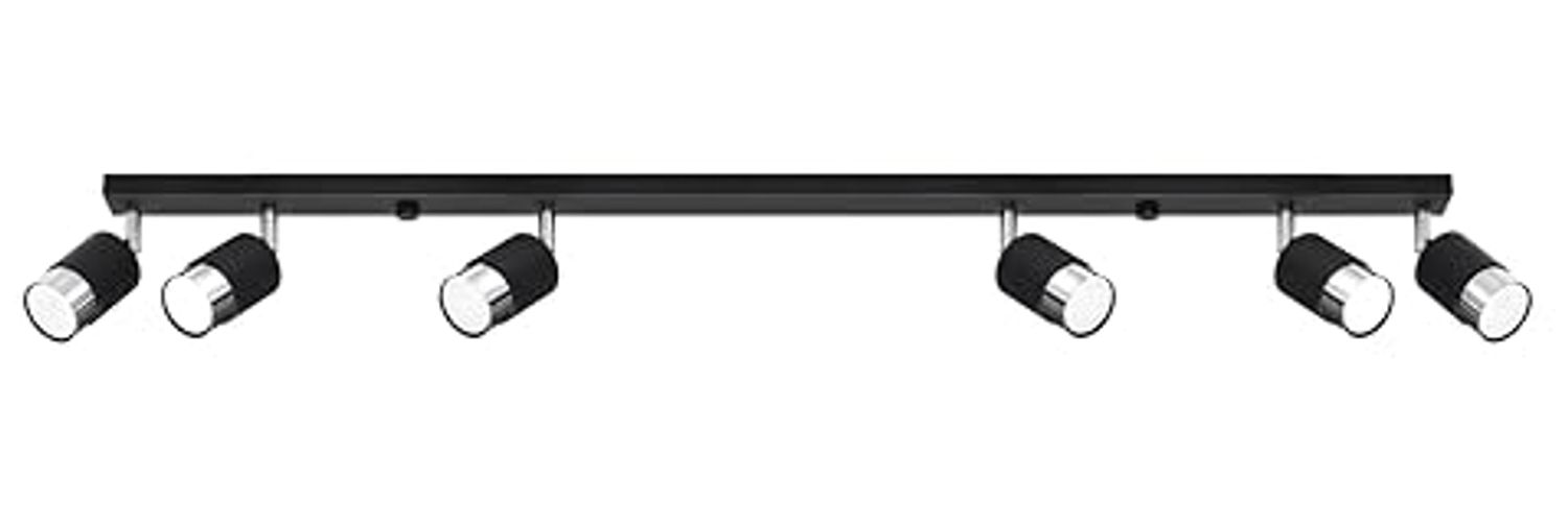 SOLLUX SL. 1068 Deckenleuchte NERO 6 schwarz/chrome Stahl 40W L: 117cm B: 5cm H: 18cm dimmbar Bild 1