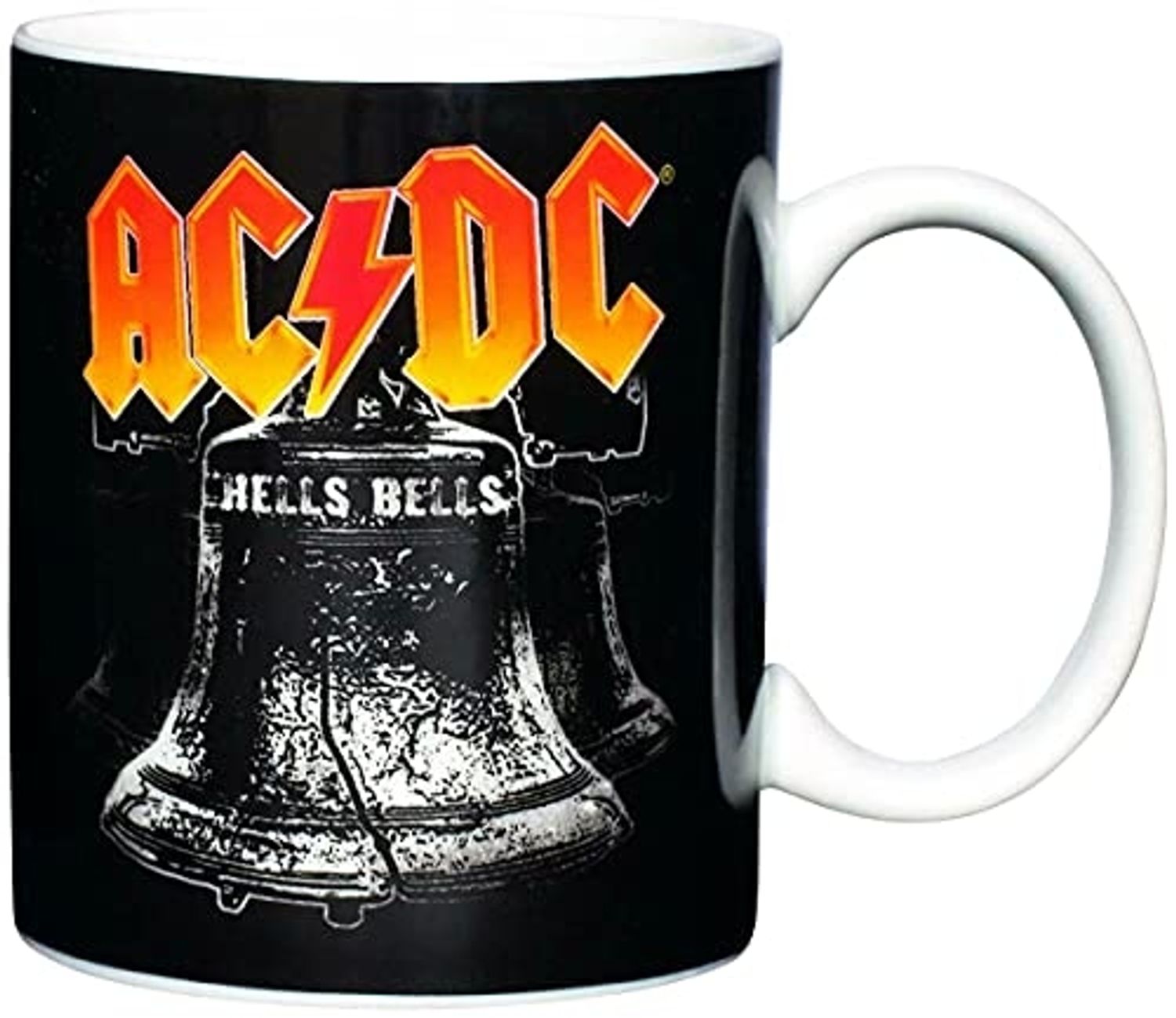 AC DC Kaffeetasse Hells Bells, Porzellan, schwarz, 8 cm Bild 1