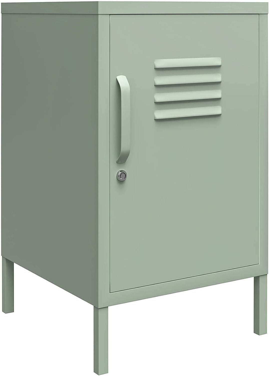 Dorel Home Furnishings Missionsbezirk | Beistelltisch mit Einer Tür aus grünem Metall Bild 1