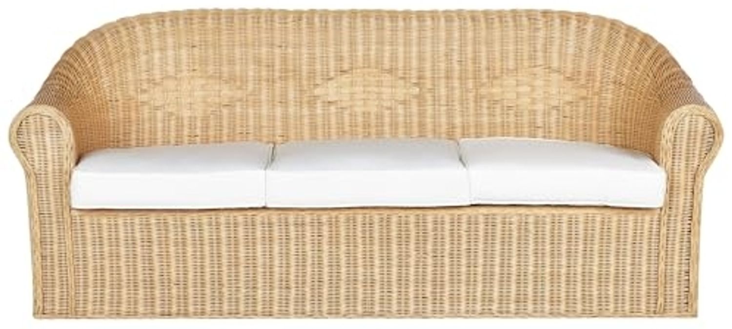 Beliani 'LIVADEIA' 3 Sitzer Sofa, Rattan Natürlich Bild 1