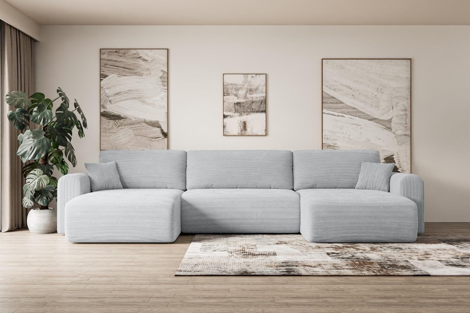 ALTDECOR Wohnlandschaft ORRO-U, Couch mit Schlaffunktion, Wohnzimmer - Wohnlandschaft, Corner Sofa Bett Eckcouch Couch L-Form Schlafcouch Ausziehbar Bild 1