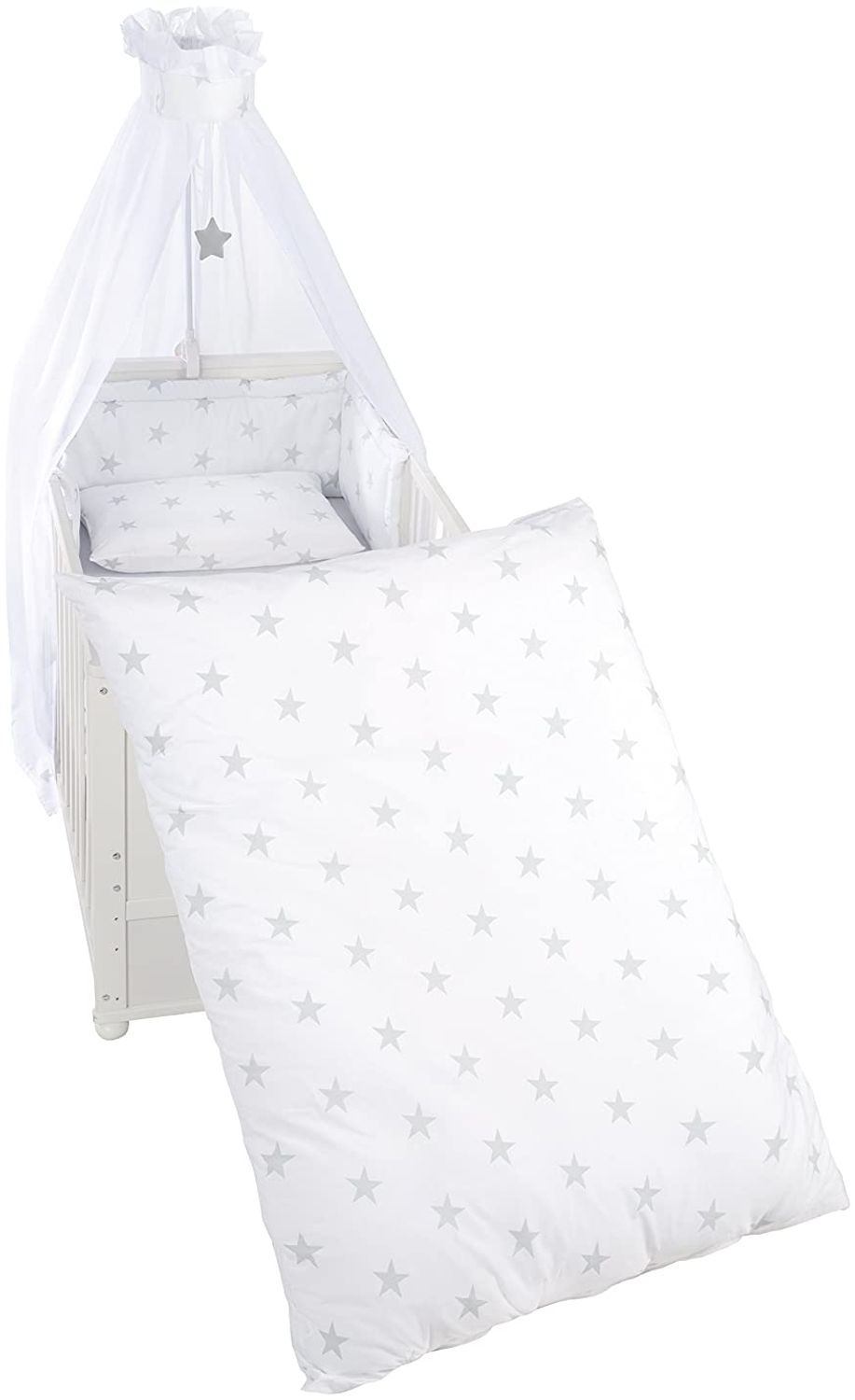 roba Bettgarnitur 'Little Stars' 4-teilig - Bettwäsche 100 x 135 - Nestchen - Himmel Bild 1