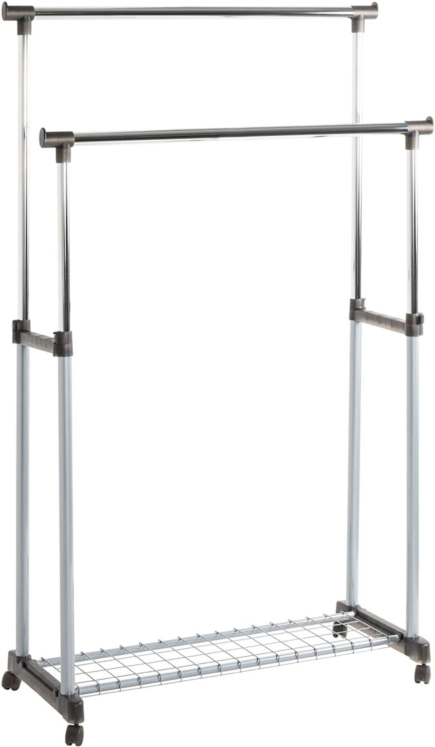 Rollgarderobe Duo / Double, Kunststoff, Metall, Grau, 95 x 170 x 43 cm Bild 1